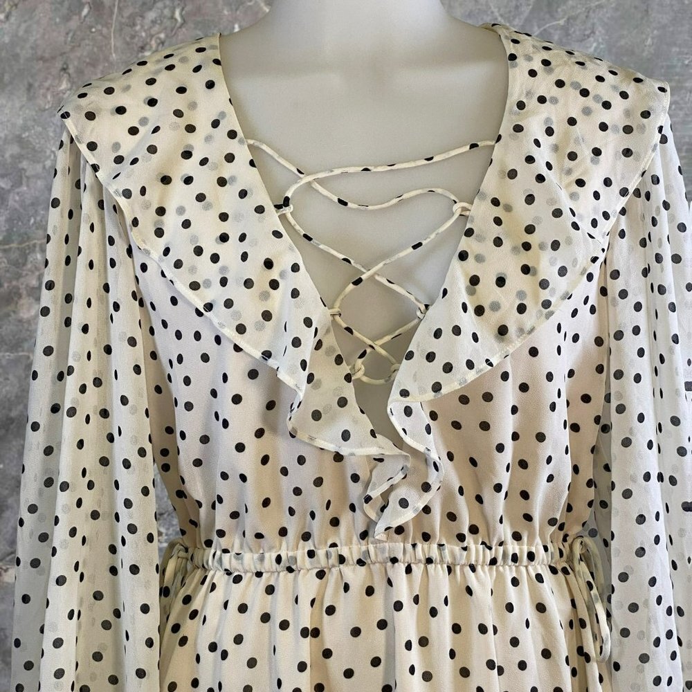 Majorelle Mattie Mini Dress in Black & Cream Dot - Picture 8 of 12